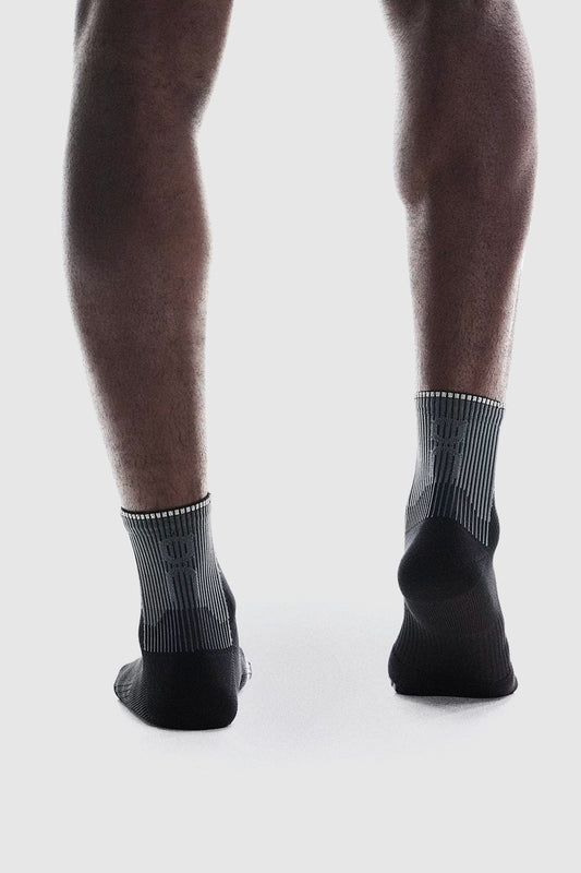 PERFORMANCE RUN SOCK MID BLACK ET ECLIPSE