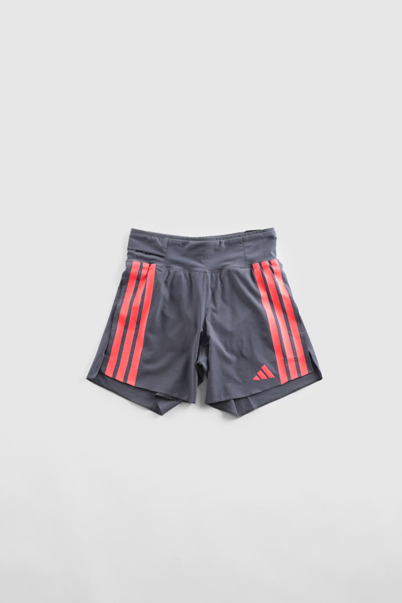 GREY ADIZERO RUNNING GEL POCKET SHORT