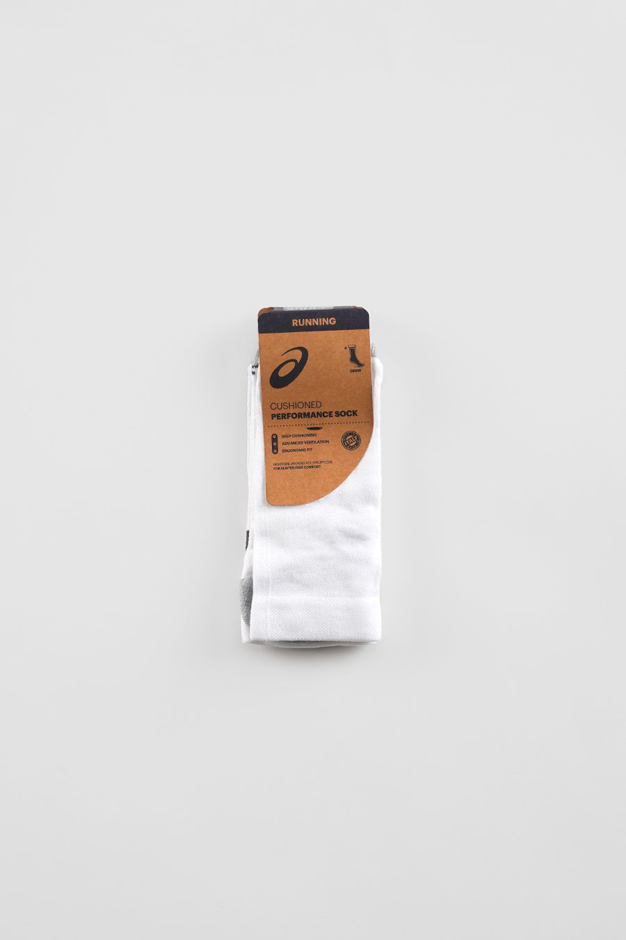 WHITE PERFORMANCE RUN CREW SOCKS