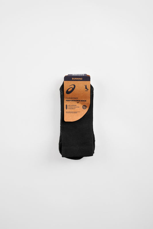 BLACK PERFORMANCE RUN CREW SOCKS