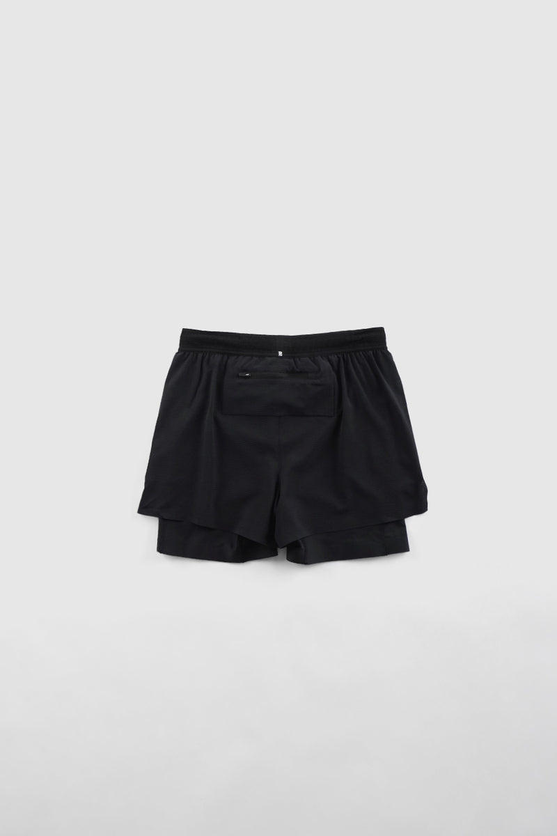 BLACK COOLGRID™ 2-IN-1 RUN SHORT