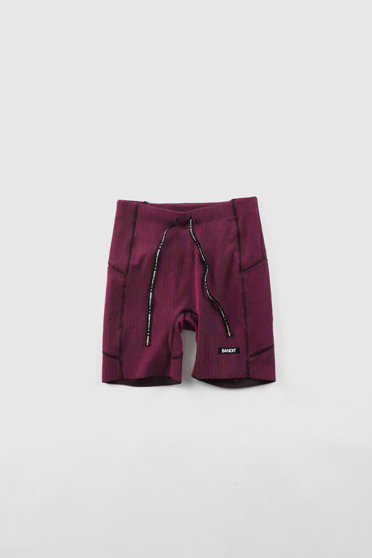 ESPRESSO AND AZALEA STRIPED CADENCE™ QUARTER TIGHTS