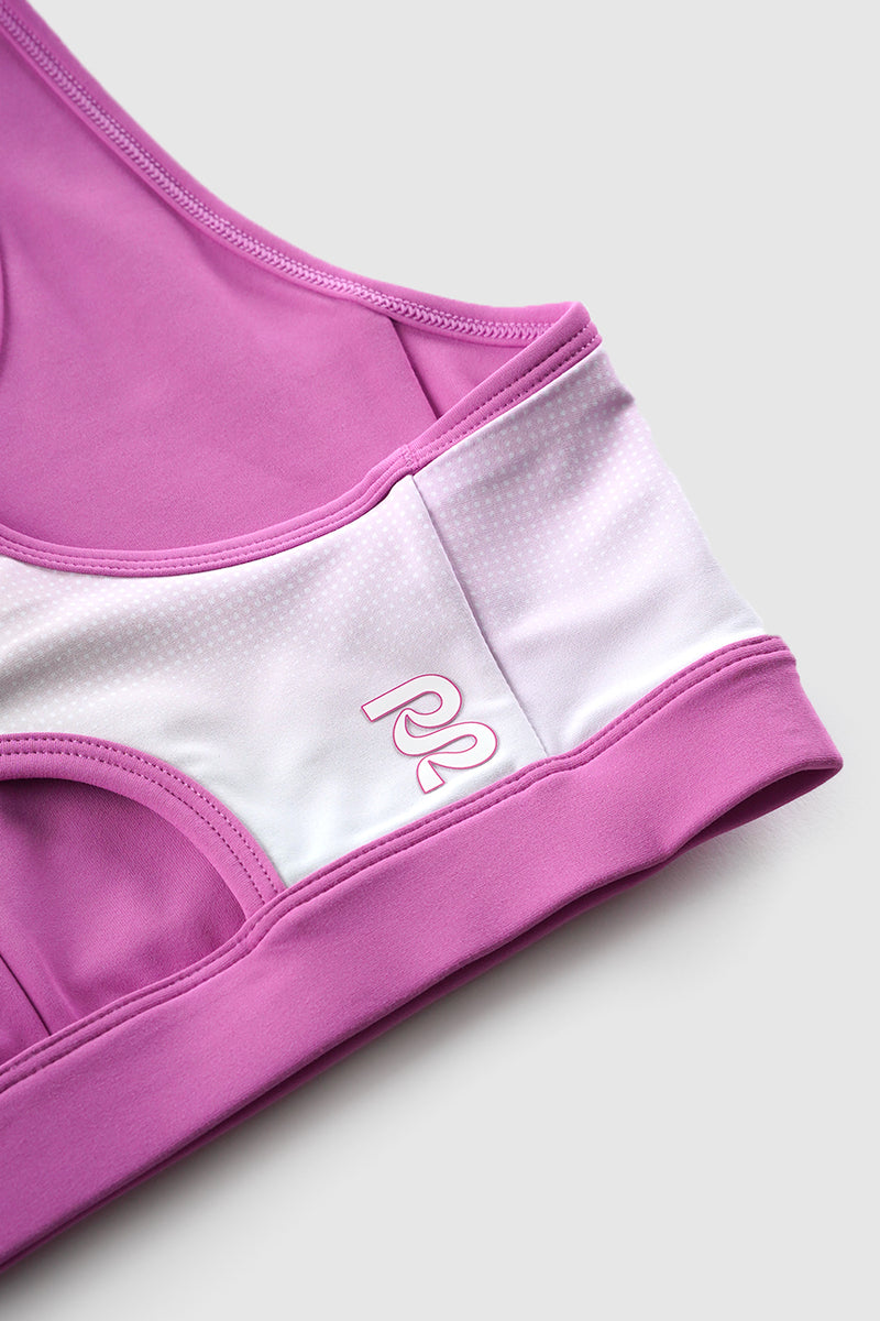 VANISHER™ REVERSO™ SCOOP NECK RUN BRA ORCHID BLOOM MULTI