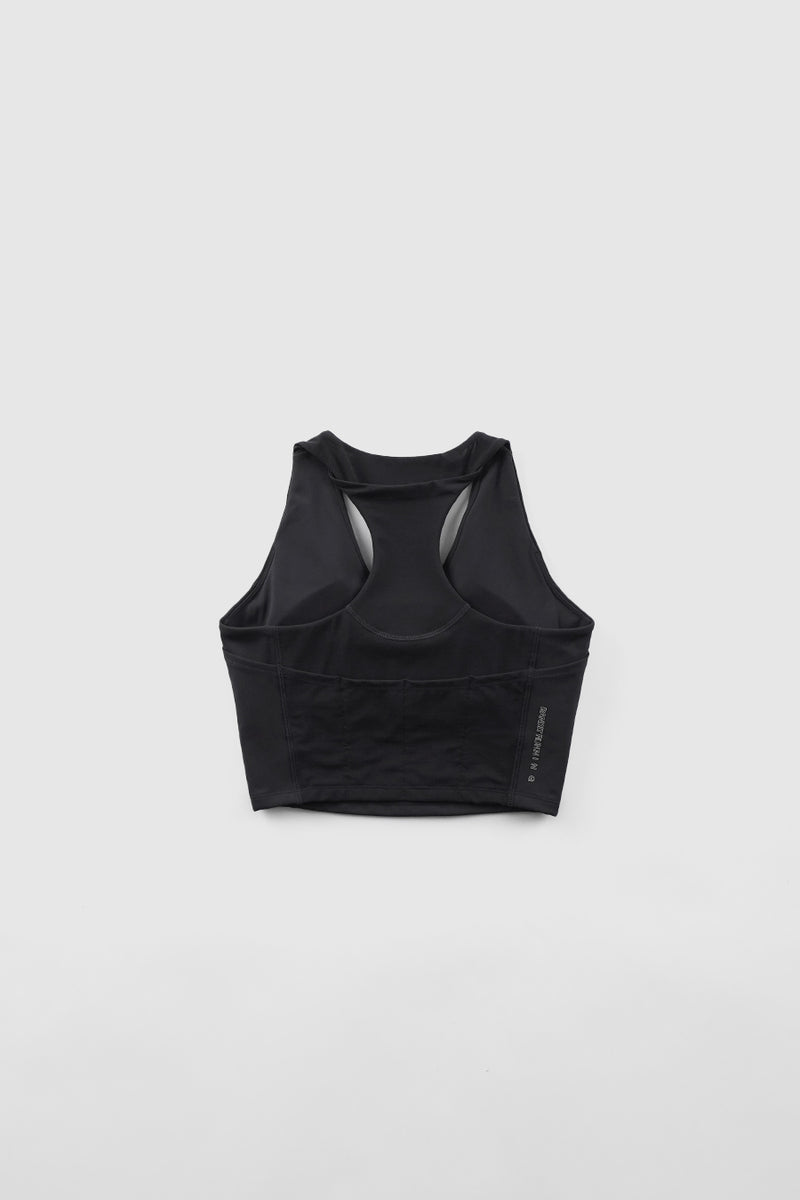 VANISHER™ V-NECK RACE CROP ANTHRACITE
