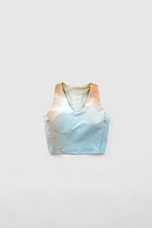 VANISHER™ V-NECK RACE CROP LAGOON MULTI