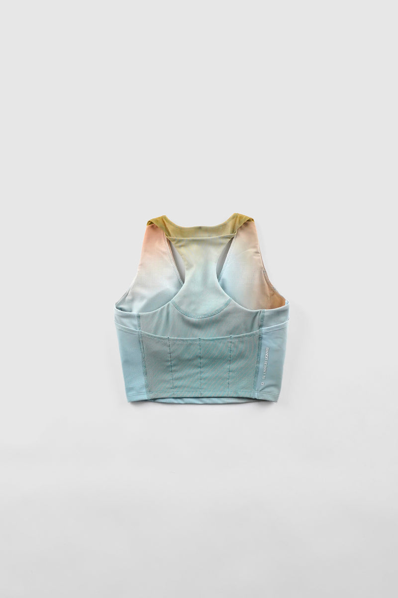 VANISHER™ V-NECK RACE CROP LAGOON MULTI