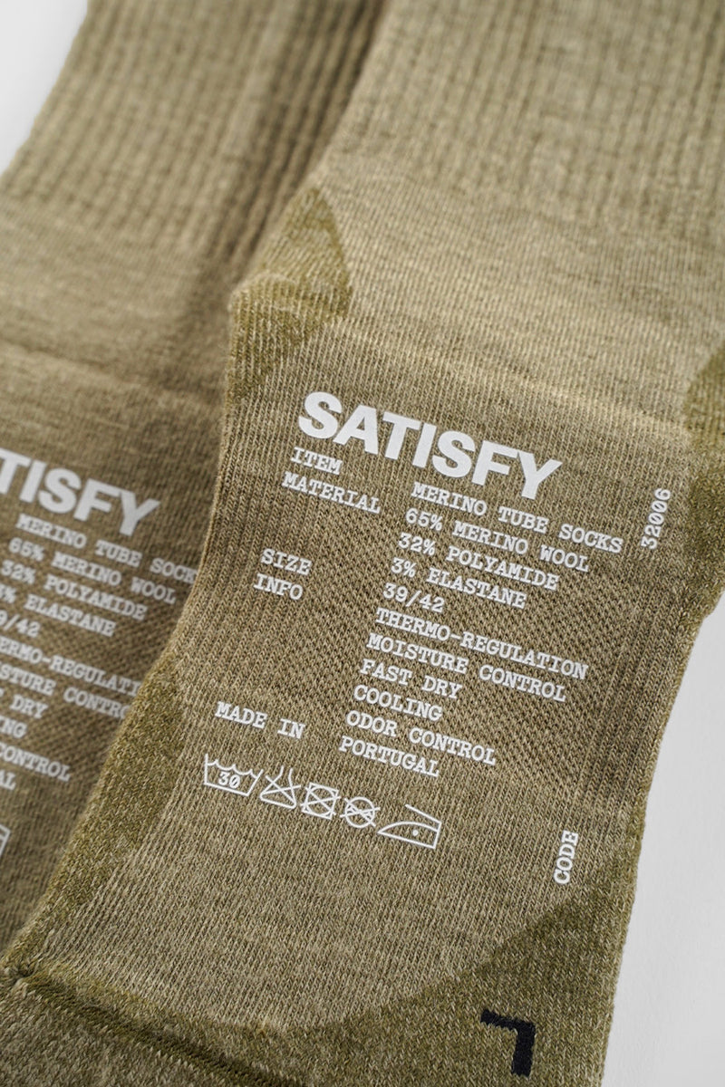 MERINO NYLON TUBE SOCKS COVERT GREEN