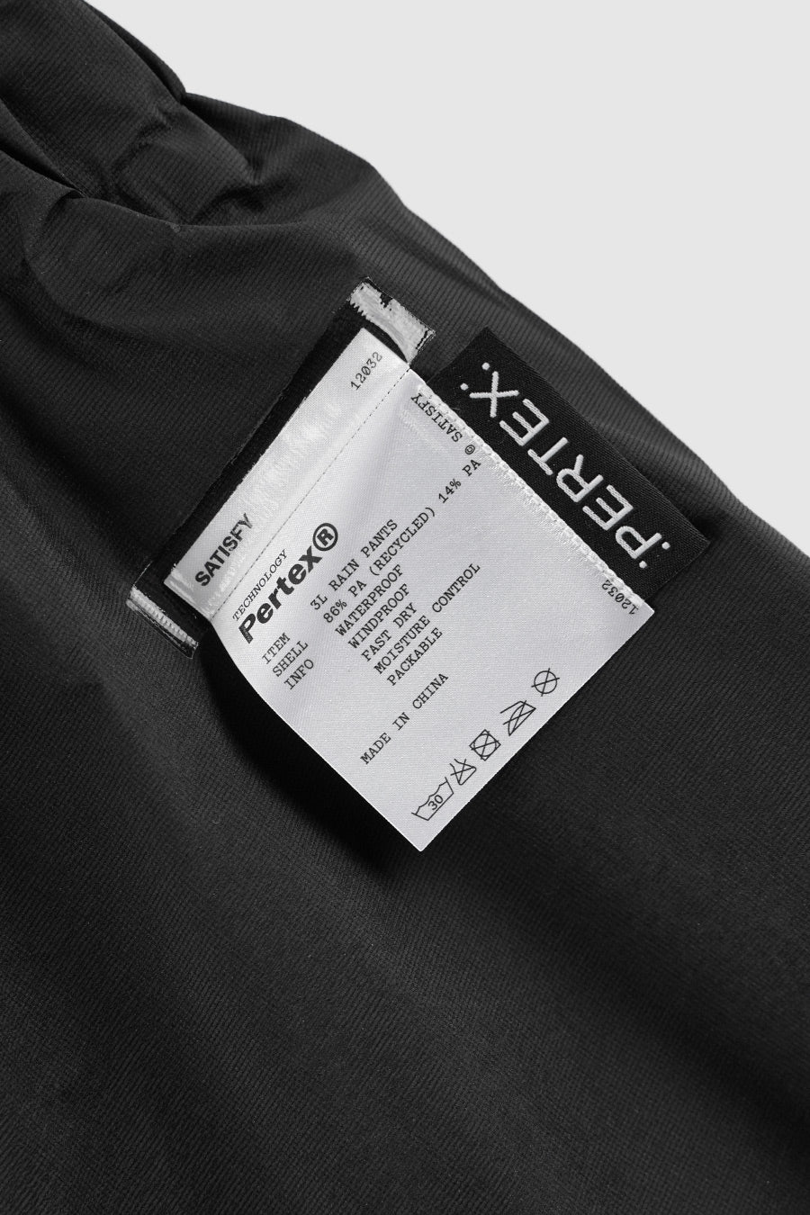 PERTEX 3L RAIN PANTS BLACK